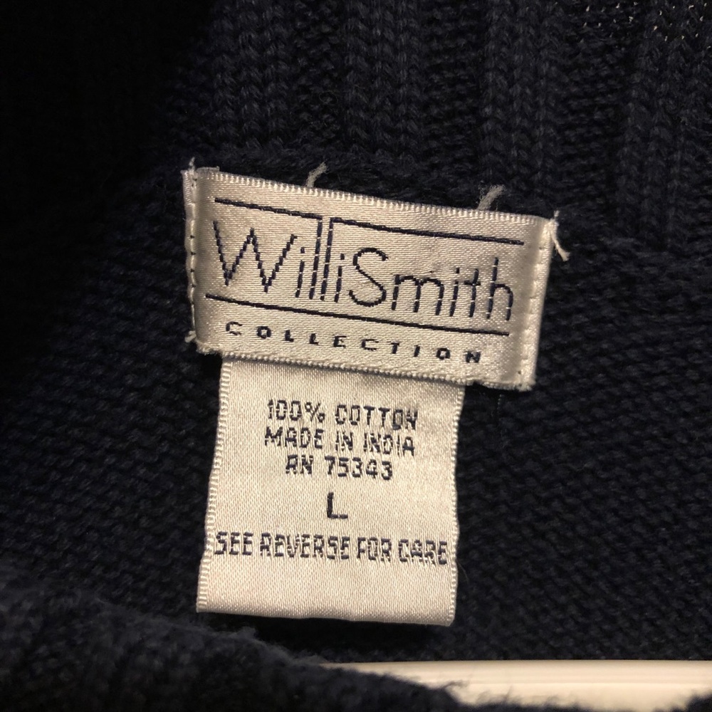 Vintage Navy Boatneck Knit Sweater - Picture 4 of 4